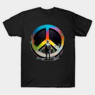 There is No Woke Only Peace on a Dark Background T-Shirt